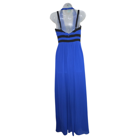 BCBGMaxAzria Women Sz 02 MARGARETTE Royal Blue Halter Maxi Dress Prom HOCO EUC - Picture 2 of 12